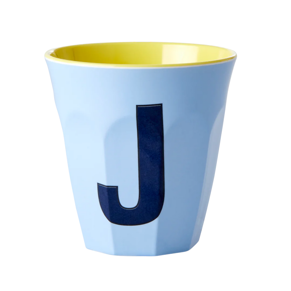 Happy Letter Mug -blau/grün-