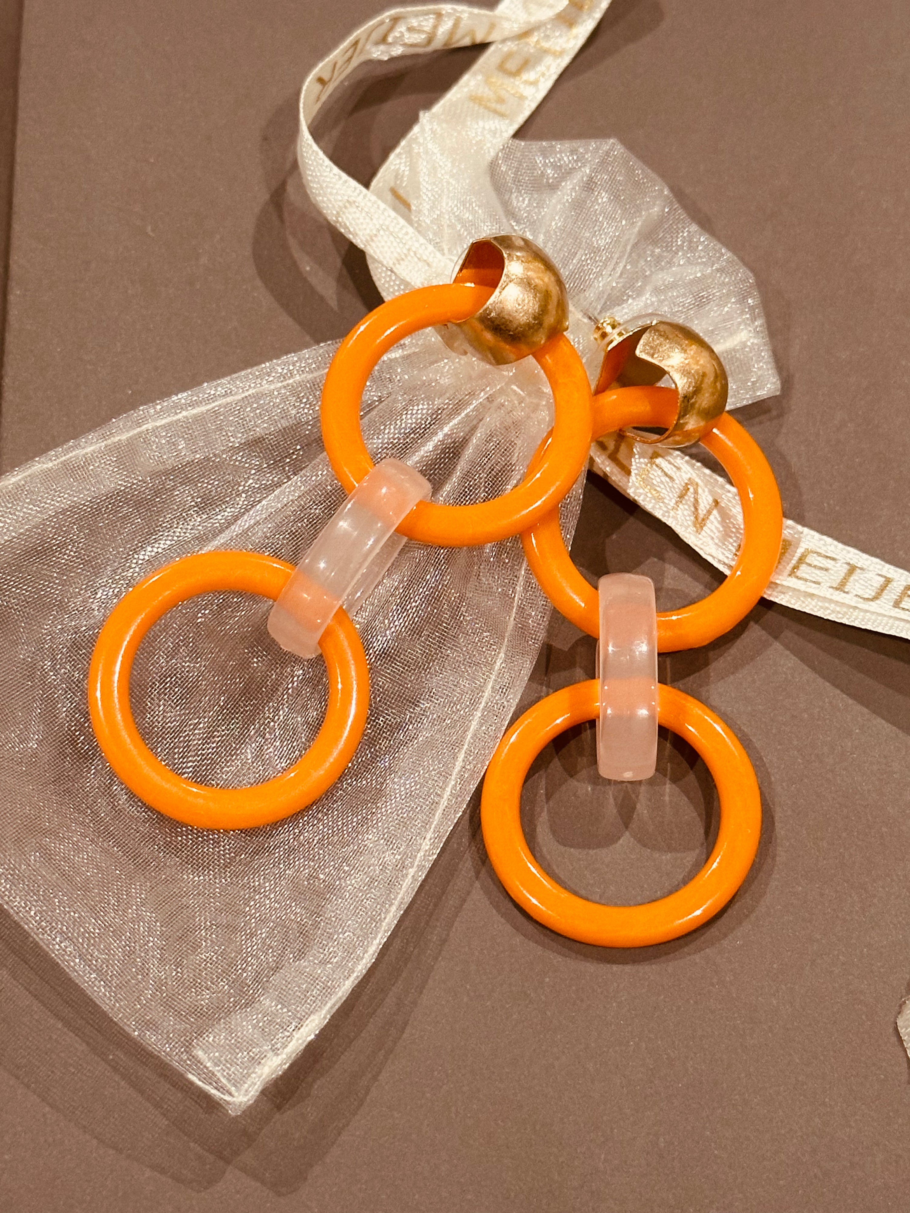 Happy Earrings Rosy/Orange Chain