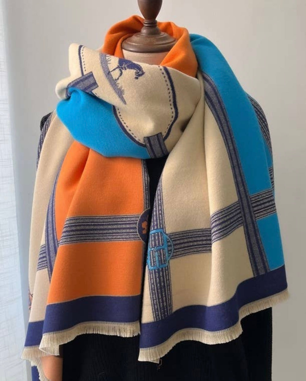 The Equestrian Pashmina -Orangy-