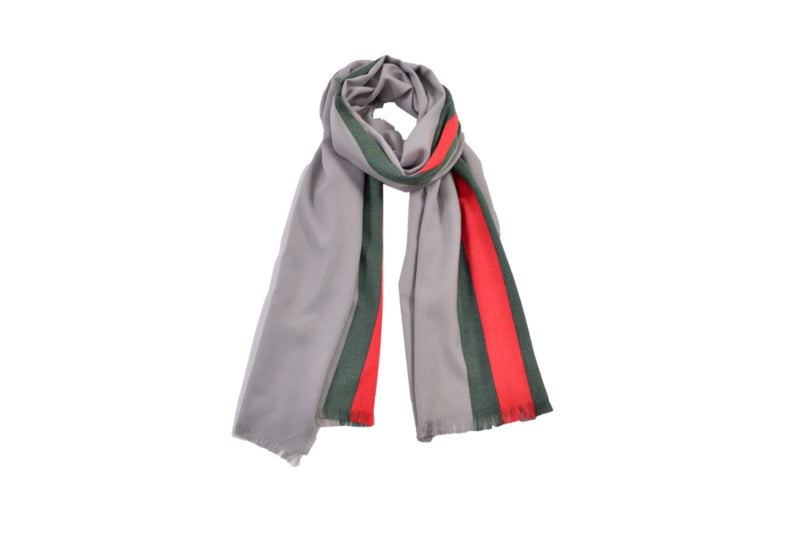 The Equestrian Pashmina -Grey with Stripes-