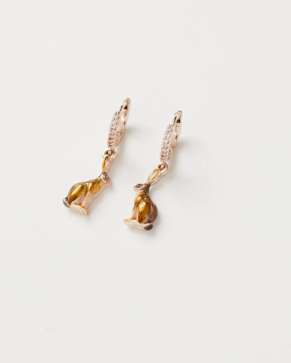 Forest Collection Hare Huggie Earrings